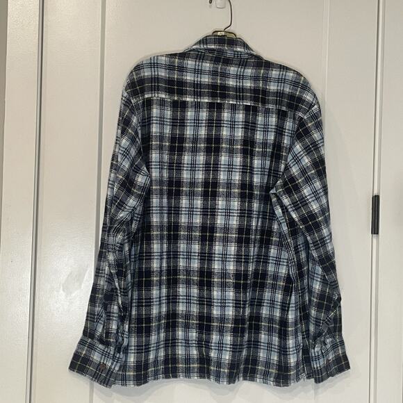 Mens Flannel Shirt L Work Shacket Plaid Twill Button Up Warm Layering - Picture 6 of 6